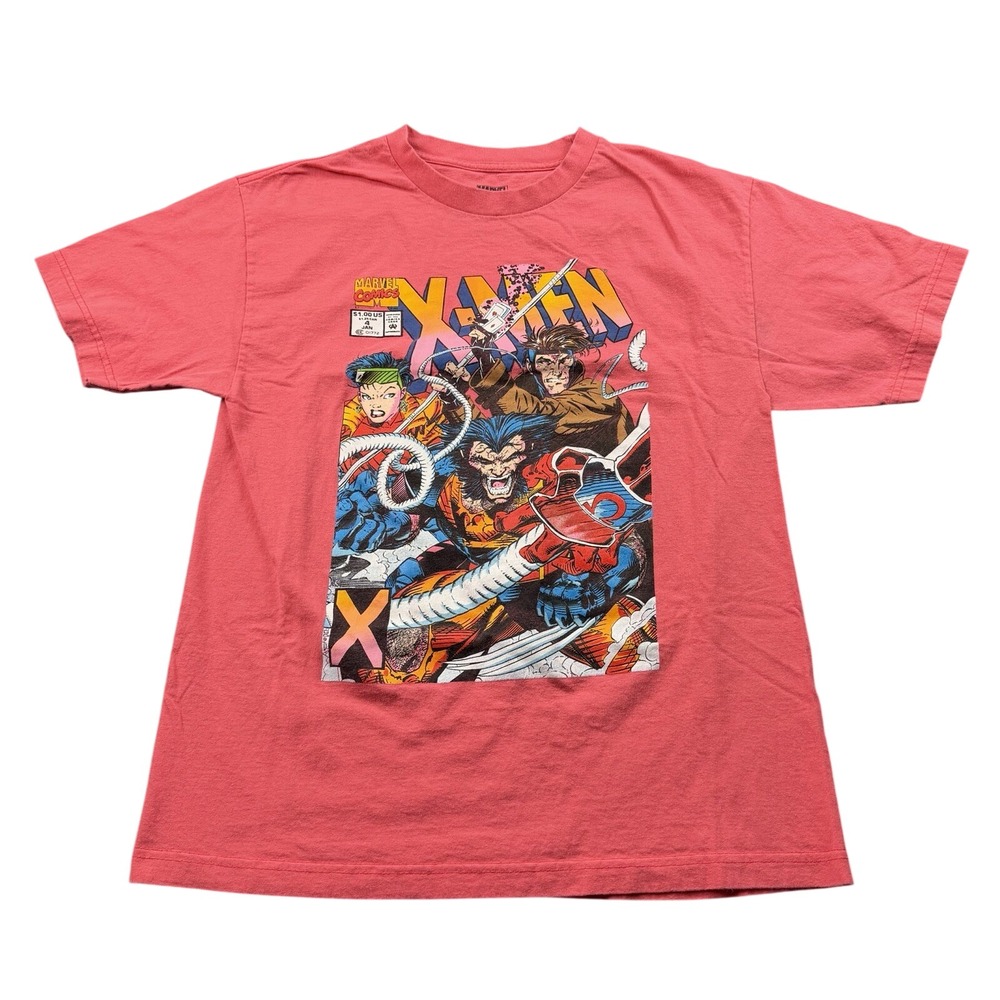 Marvel X-Men‎ Graphic T-Shirt Pink Cotton Comic Print Tee Size Large